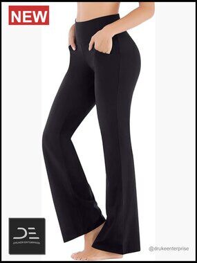 High Waisted Bootcut Yoga Pants with Pockets Stretchy Work Pants